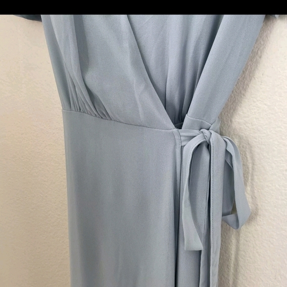 Show Me Your Mumu Maxi Dress Womens Sz M Blue Noelle Flutter Wrap Short Sleeve - Picture 3 of 11